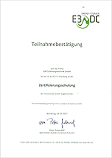 Zertifikat E3/DC