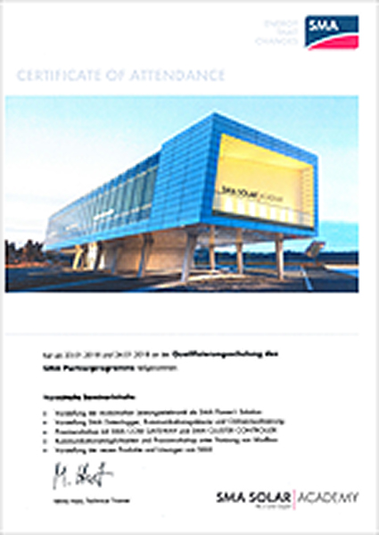 Zertifikat SMA 03